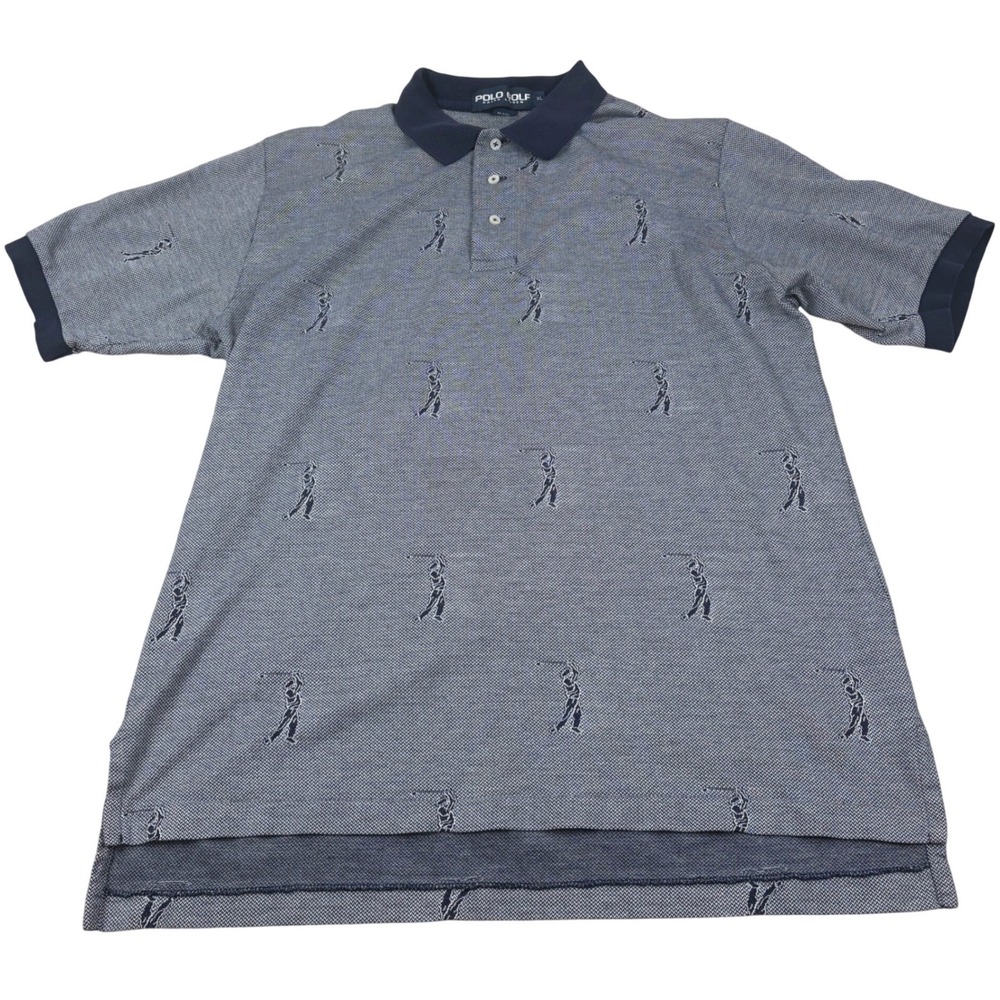VTG 90s Polo Golf Ralph Lauren Polo Shirt Mens XL Navy Blue Vintage Preppy